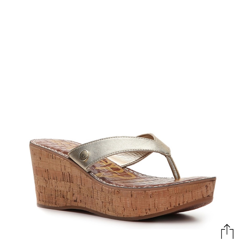 Sam Edelman Rony Metallic Gold Sandals